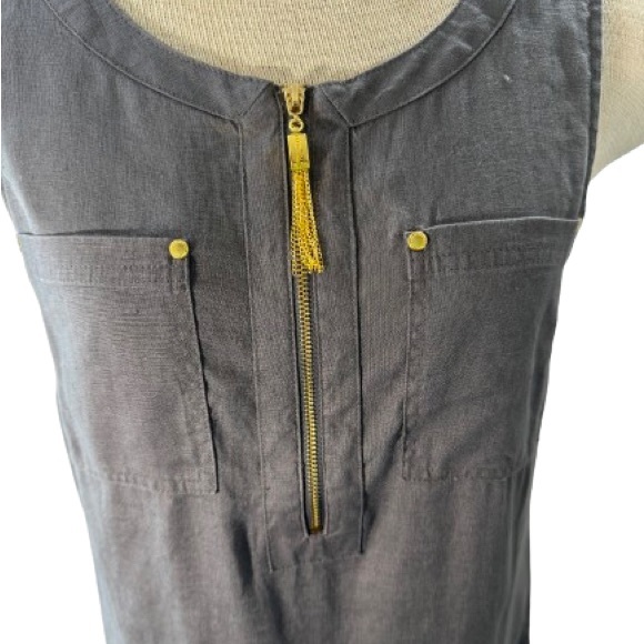 Sleeveless 100% Linen High/Low Tunic Ellen Tracy Size Small - Picture 5 of 10